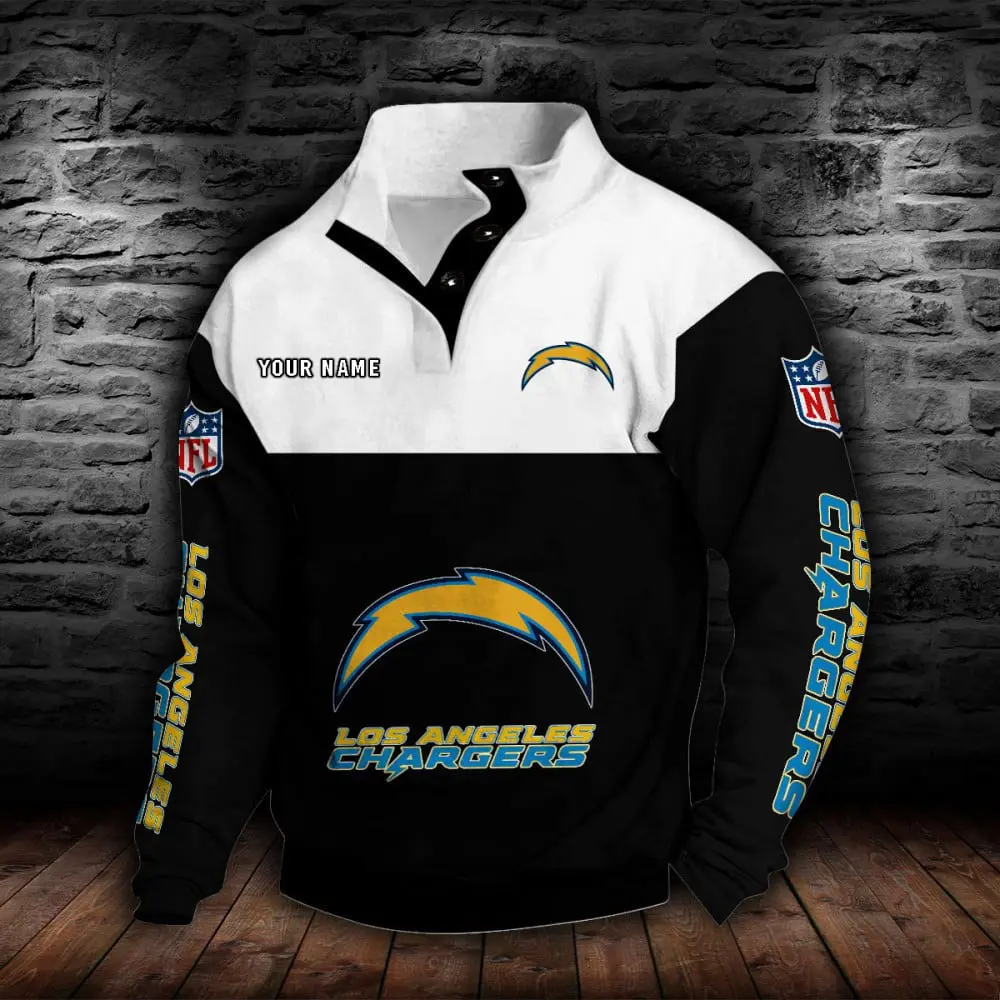 Los Angeles Chargers Personalized Colorful Stand Collar Sweatshirt