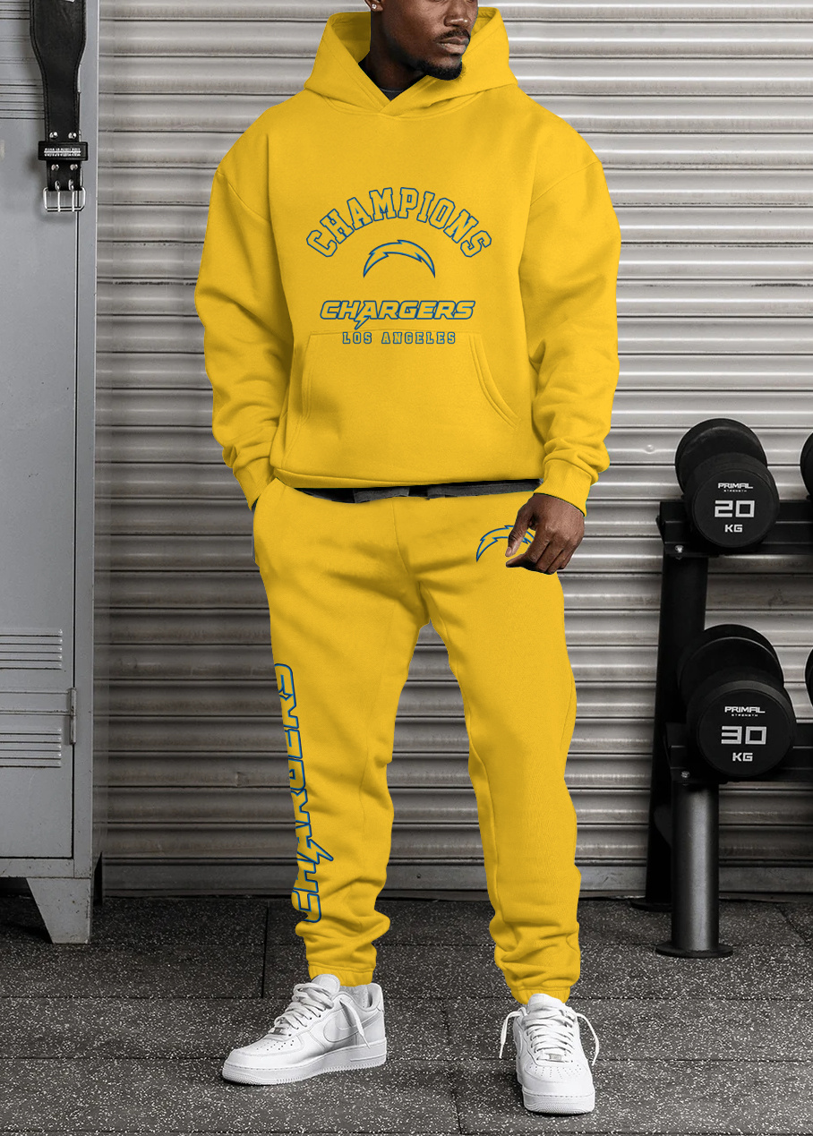 Los Angeles Chargers Pullover Hoodie And Sweatpants Set