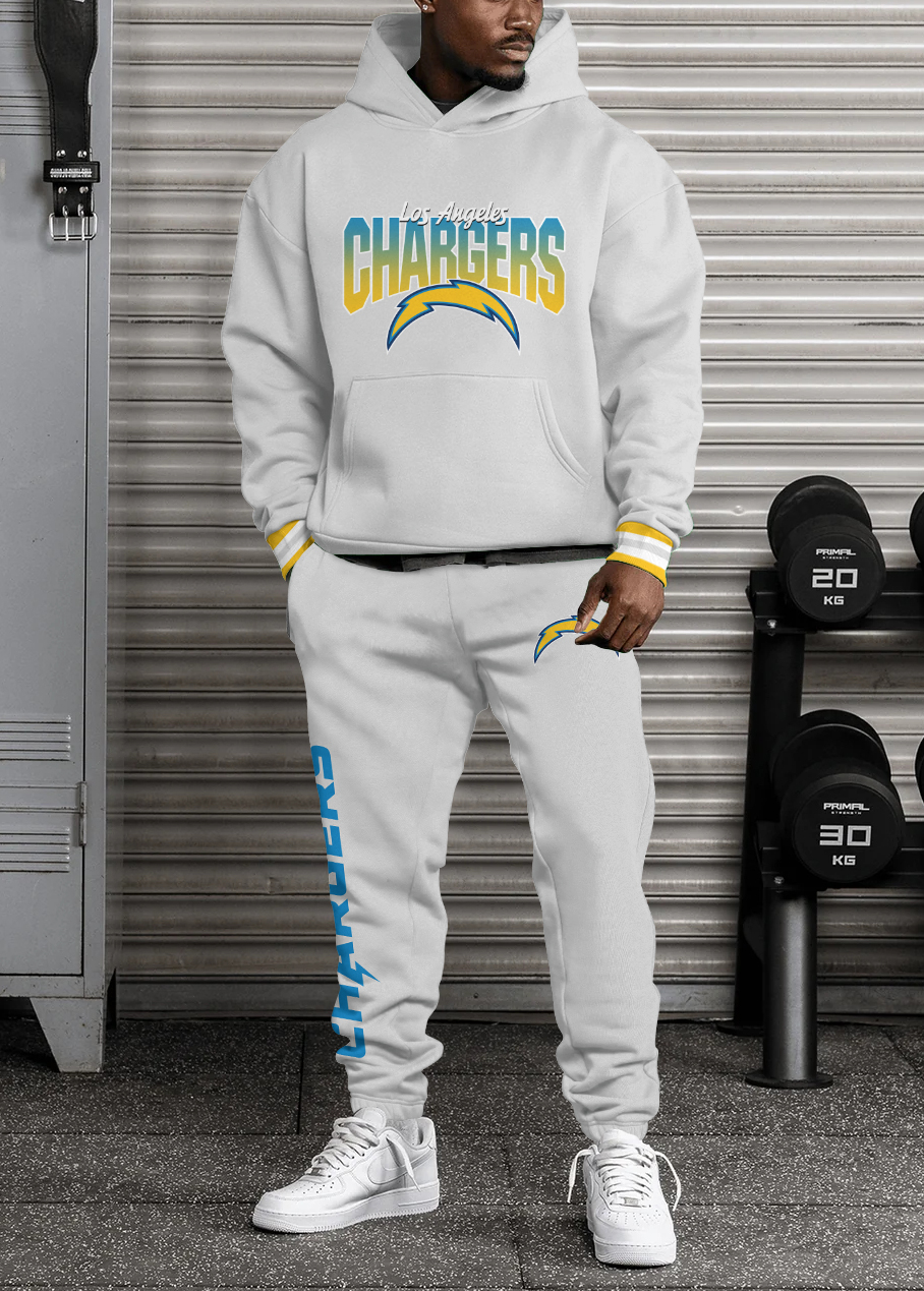 Los Angeles Chargers Pullover Hoodie And Sweatpants Set