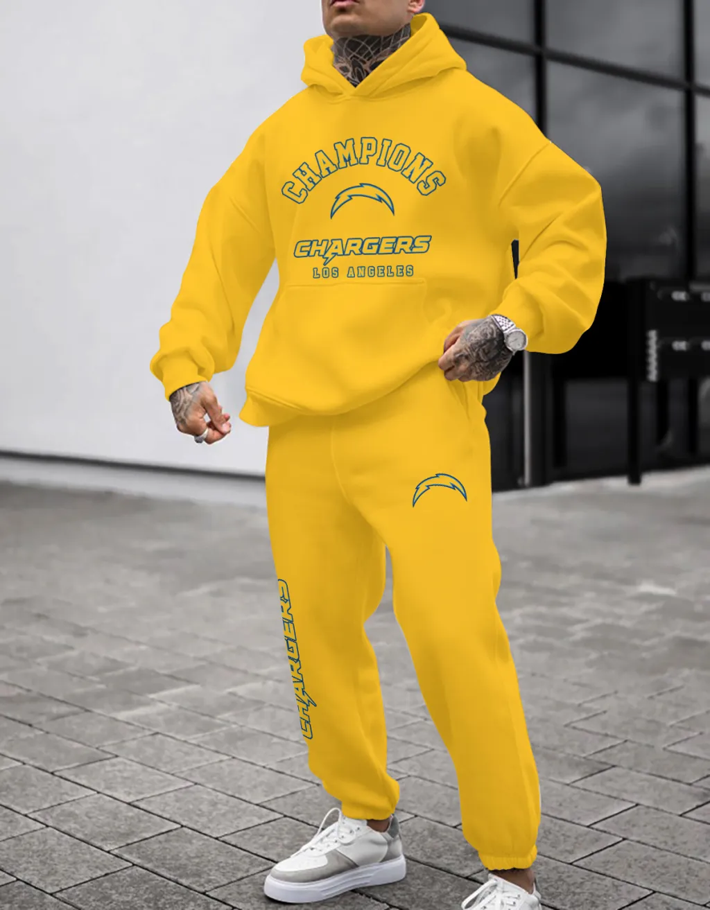 Los Angeles Chargers Pullover Hoodie And Sweatpants Set