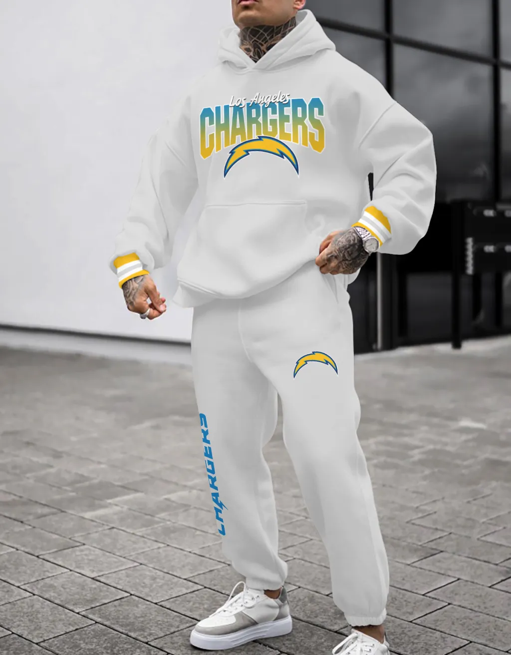 Los Angeles Chargers Pullover Hoodie And Sweatpants Set