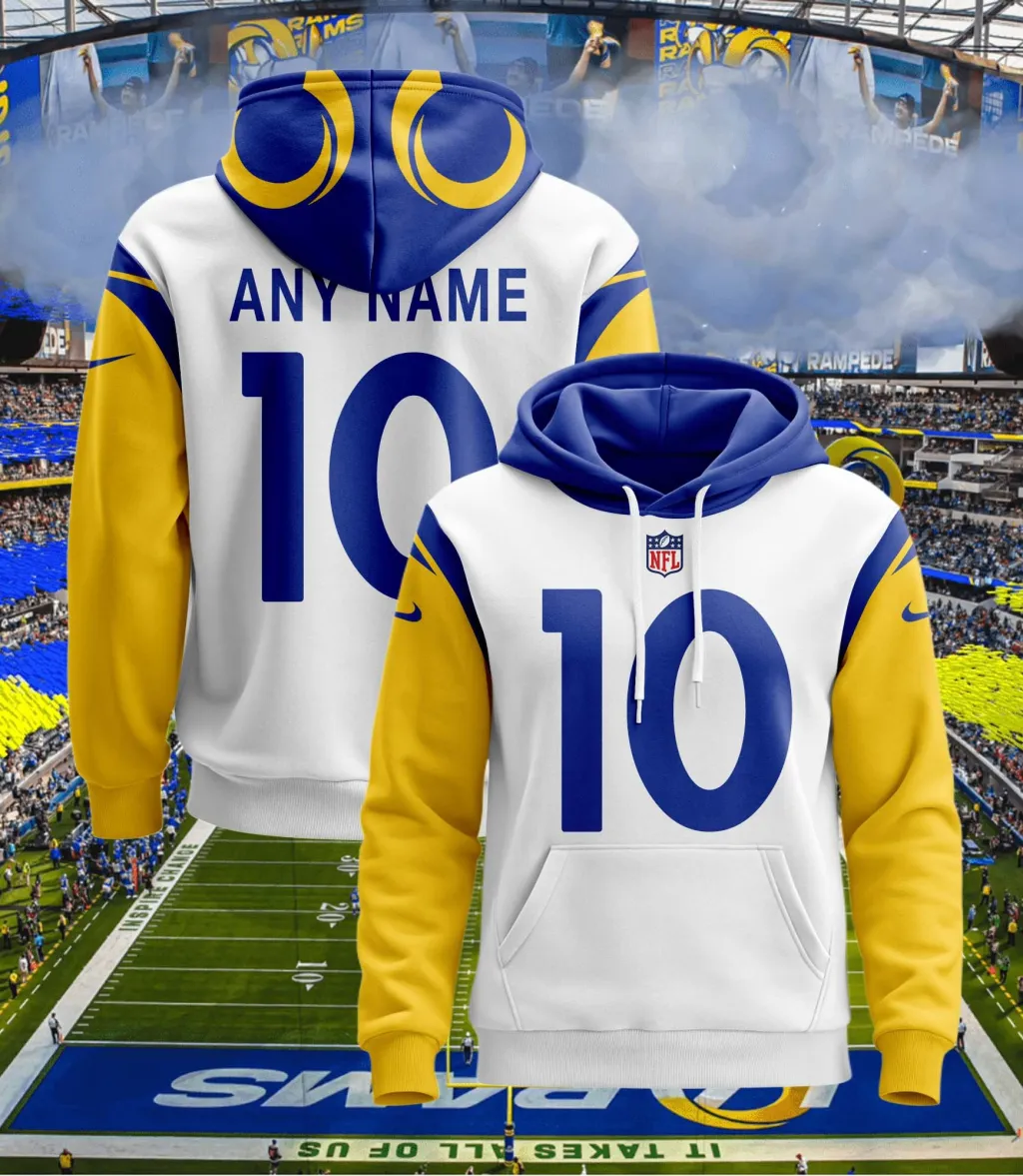 Los Angeles Rams Custom Football Hoodie Style Jersey