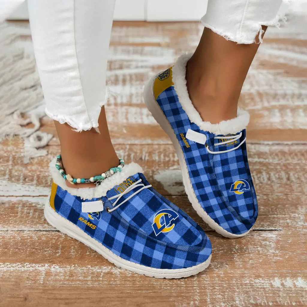 Los Angeles Rams Fuzzy Winter Shoes For Men And Women