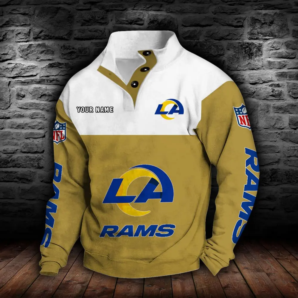 Los Angeles Rams Personalized Colorful Stand Collar Sweatshirt