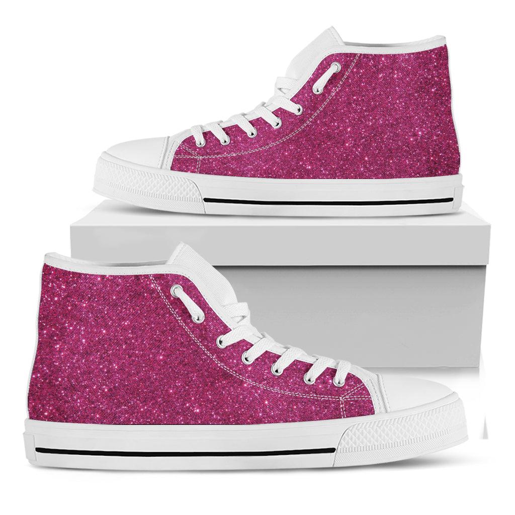 Magenta Pink Glitter Pattern Canvas Shoes