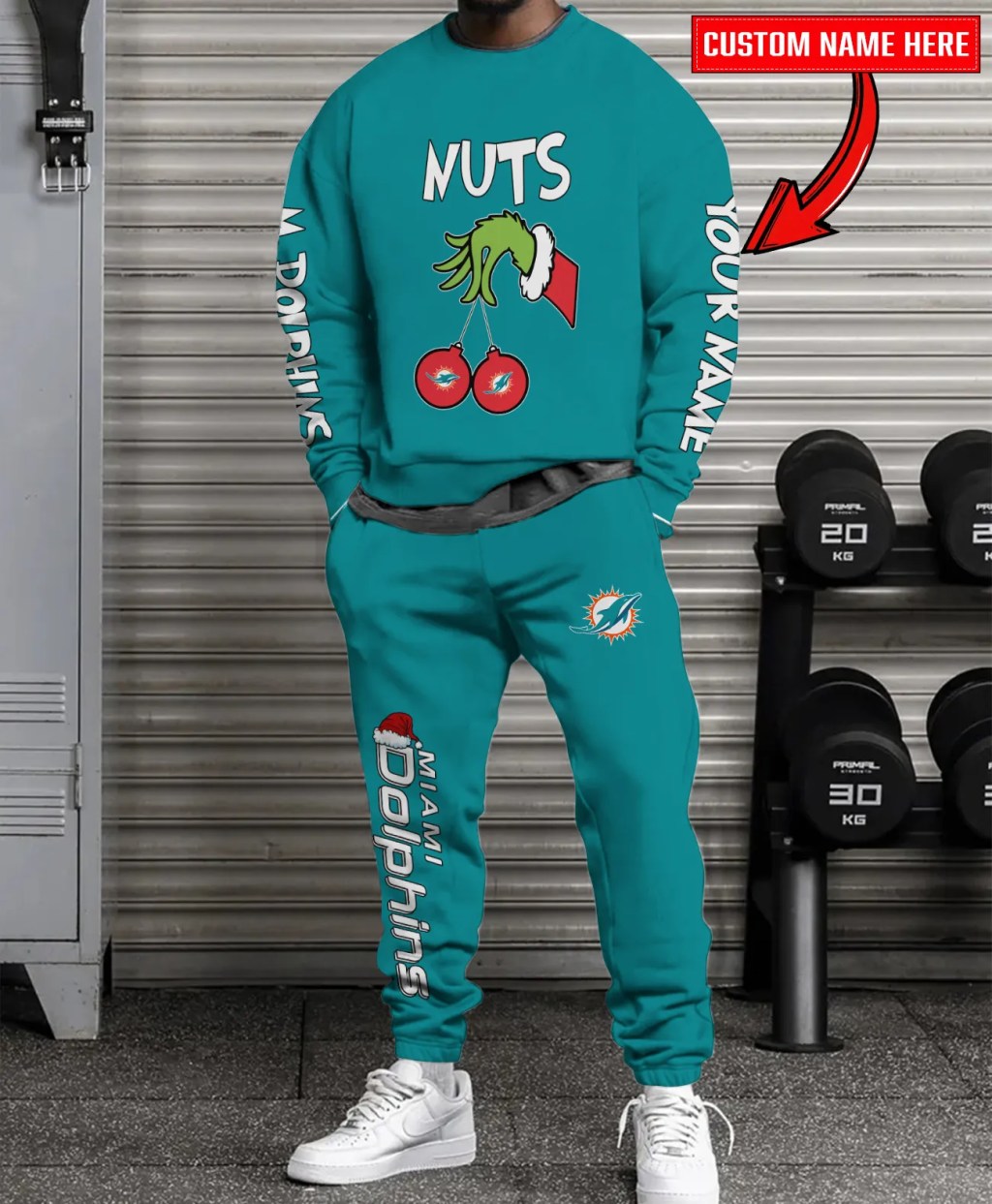 Miami Dolphins Christmas Collection Sweatshirt And Sweatpants Combo