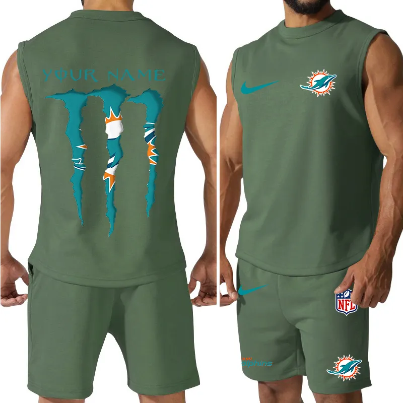 Miami Dolphins Men’s Colorful Combo Jersey Tank Top And Shorts Set