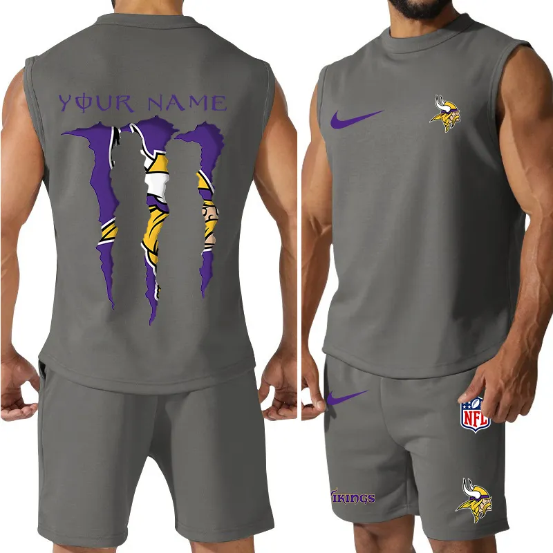 Minnesota Vikings Men’s Colorful Combo Jersey Tank Top And Shorts Set