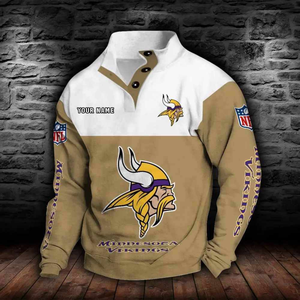 Minnesota Vikings Personalized Colorful Stand Collar Sweatshirt