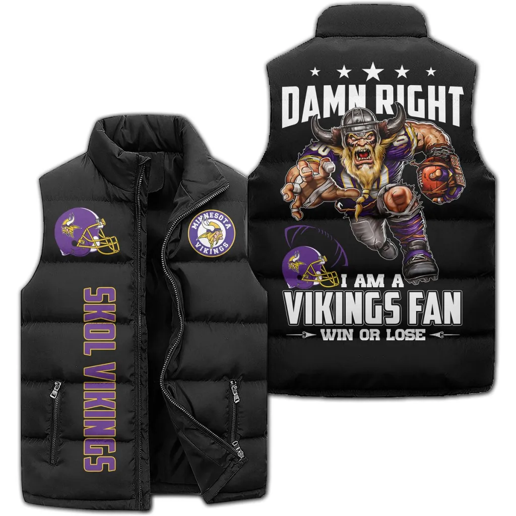 Minnesota Vikings Premium Sleeveless Puffer Jacket