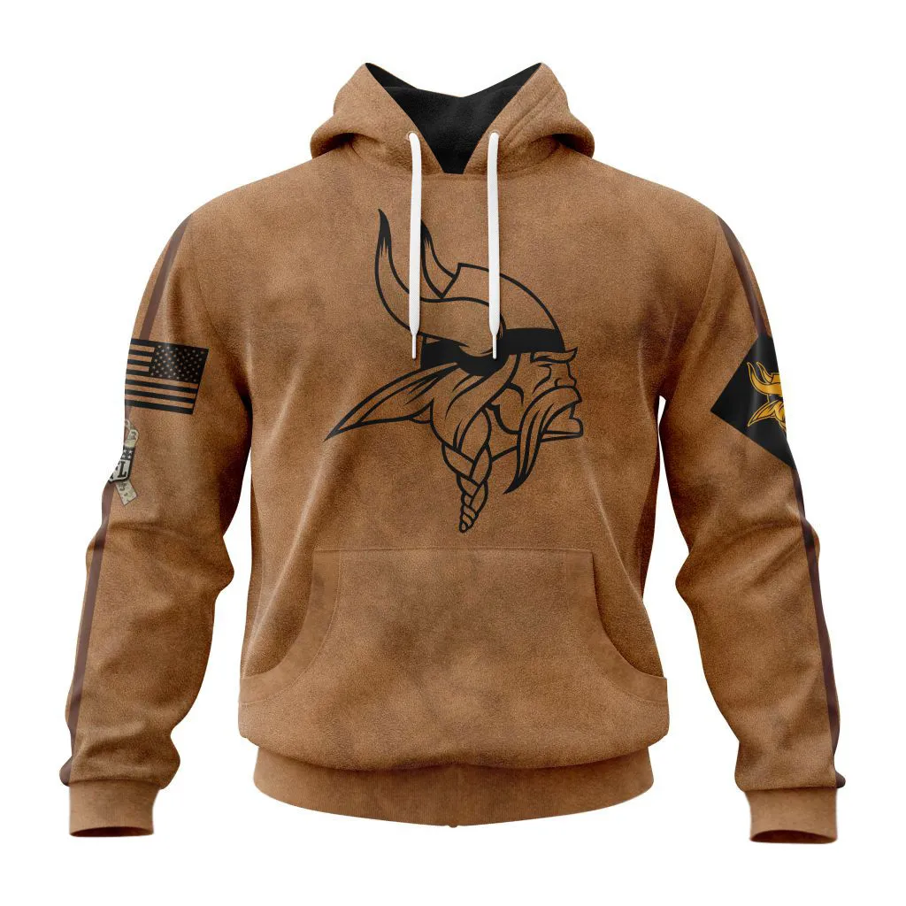 Minnesota Vikings Salute To Service Club Hoodie – Personalized Edition