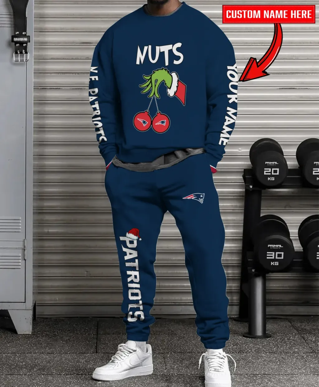 New England Patriots Christmas Sweatshirt And Sweatpants Combo