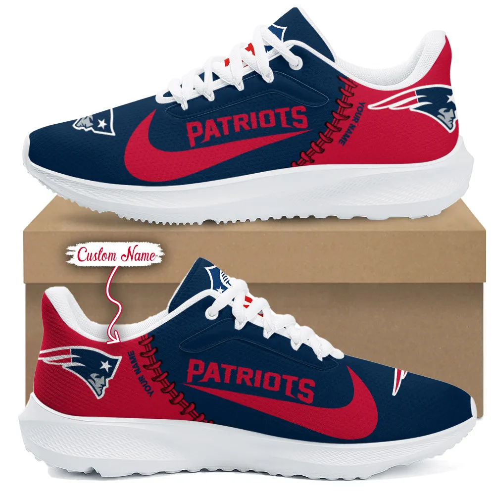 New England Patriots Lightweight Running Shoes With Patch Decor