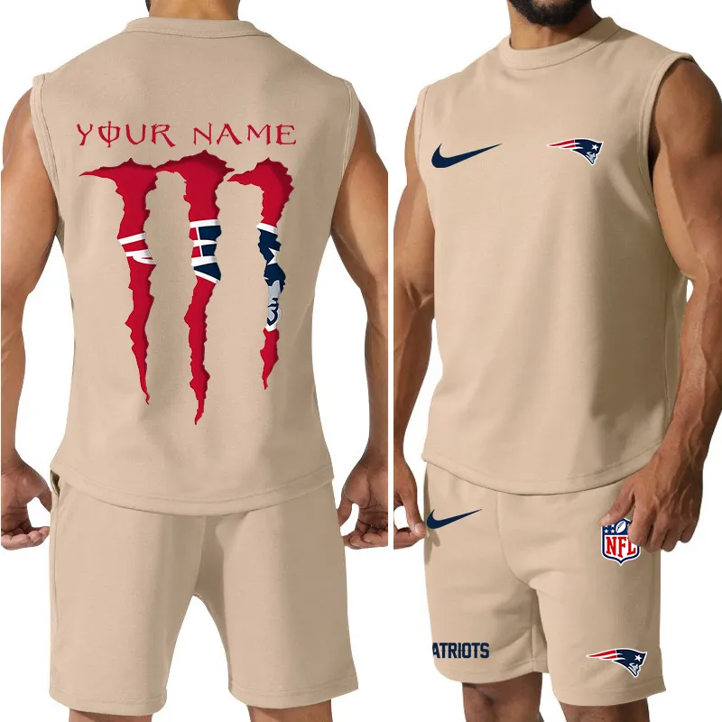 New England Patriots Men’s Colorful Combo Jersey Tank Top And Shorts Set