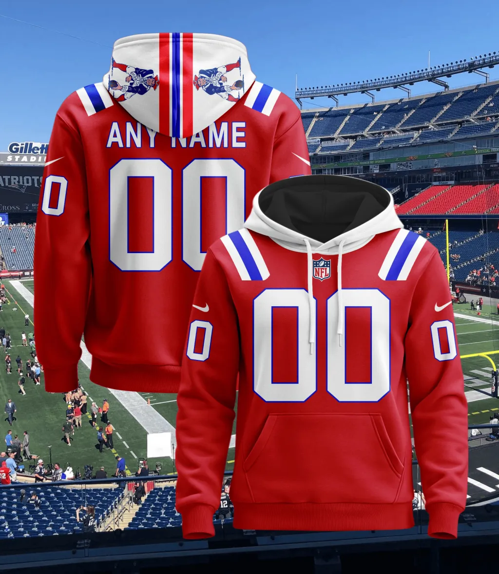 New England Patriots Personalized Football Hoodie Style Jersey