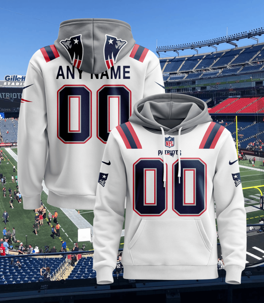 New England Patriots Personalized Football Hoodie Style Jersey