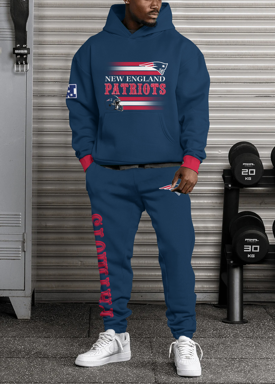 New England Patriots Pullover Hoodie And Sweatpants Set