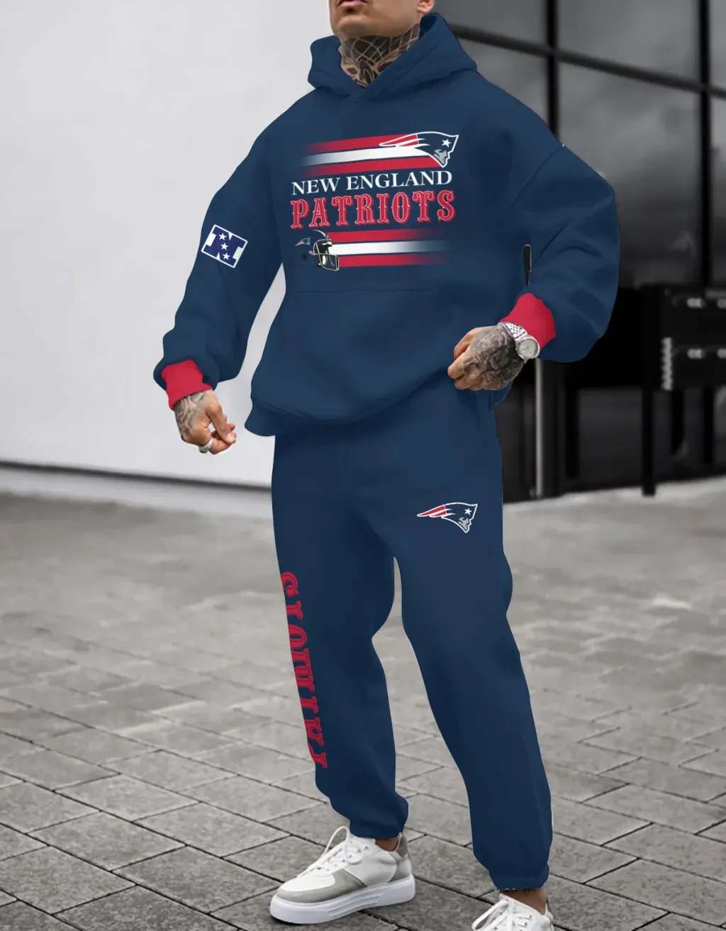 New England Patriots Pullover Hoodie And Sweatpants Set