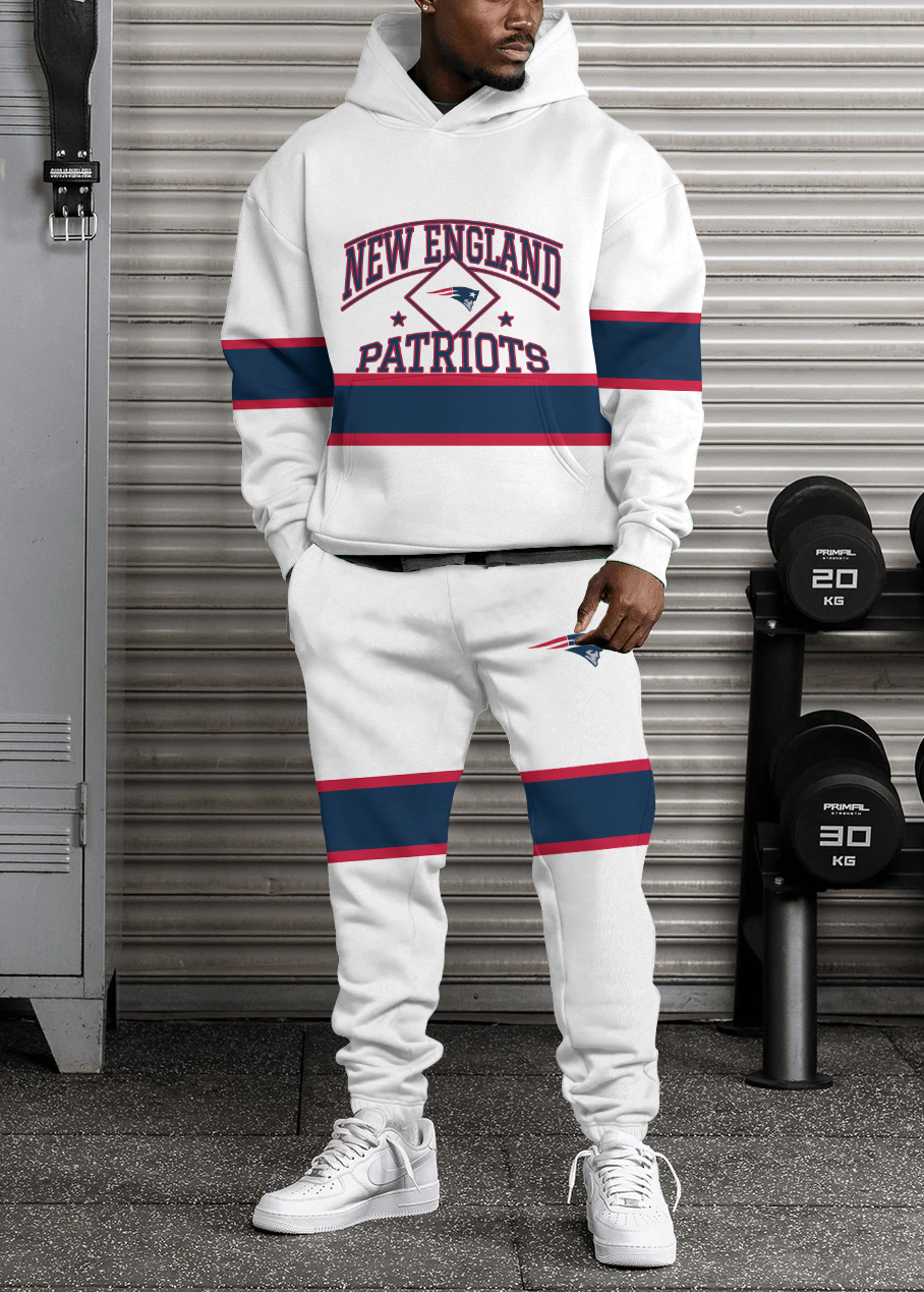 New England Patriots Pullover Hoodie And Sweatpants Set