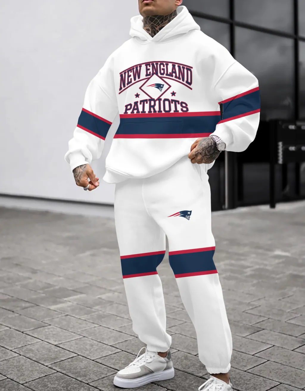 New England Patriots Pullover Hoodie And Sweatpants Set