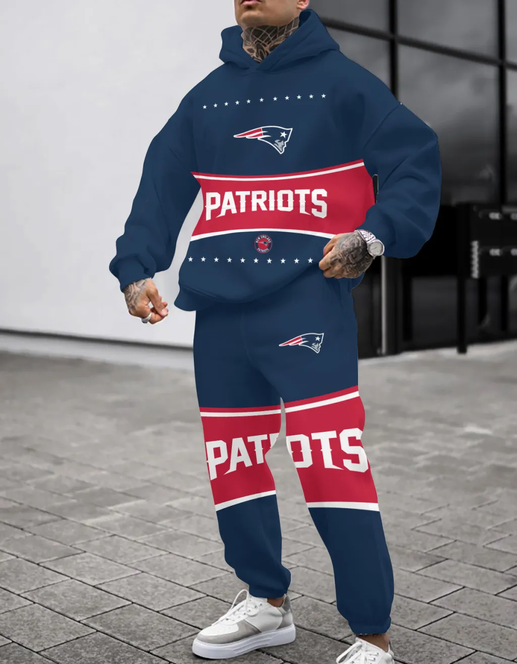 New England Patriots Pullover Hoodie And Sweatpants Set