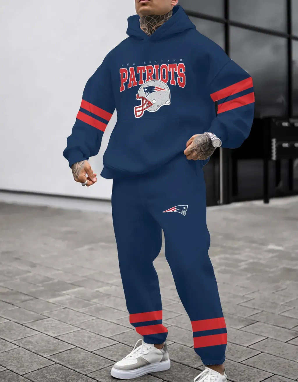 New England Patriots Pullover Hoodie And Sweatpants Set