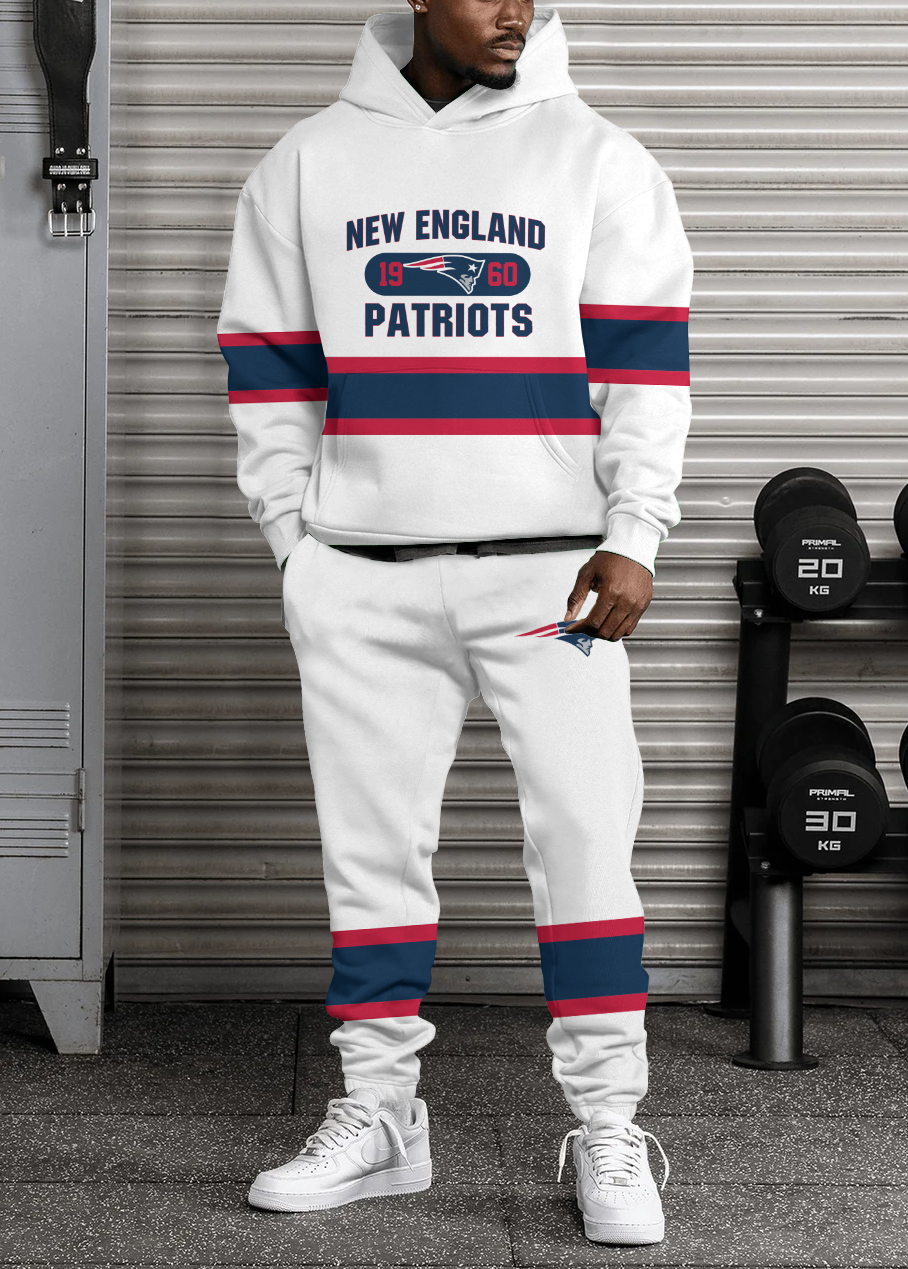 New England Patriots Pullover Hoodie And Sweatpants Set