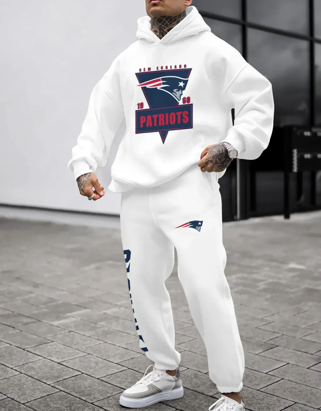 New England Patriots Pullover Hoodie And Sweatpants Set