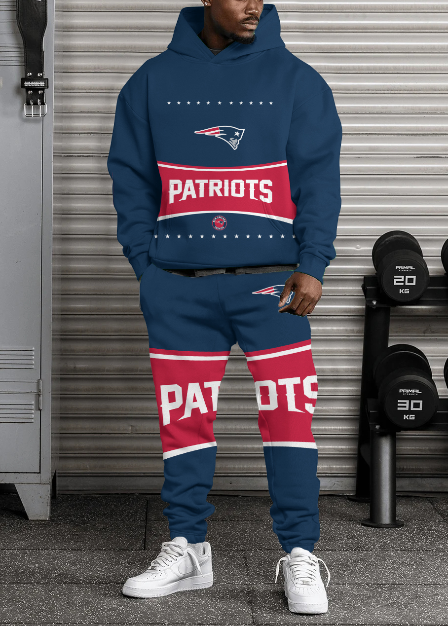 New England Patriots Pullover Hoodie And Sweatpants Set