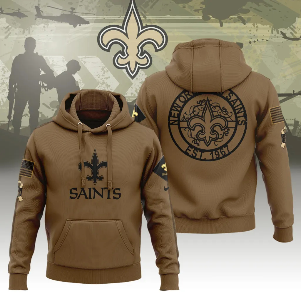 New Orleans Saints Limited Edition Brown Veterans Hoodie