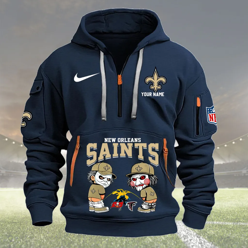 New Orleans Saints Personalized Quarter Zip Hoodie For Fans