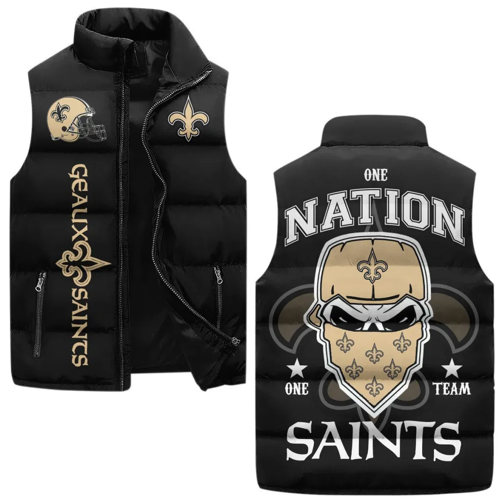 New Orleans Saints Premium Sleeveless Puffer Jacket