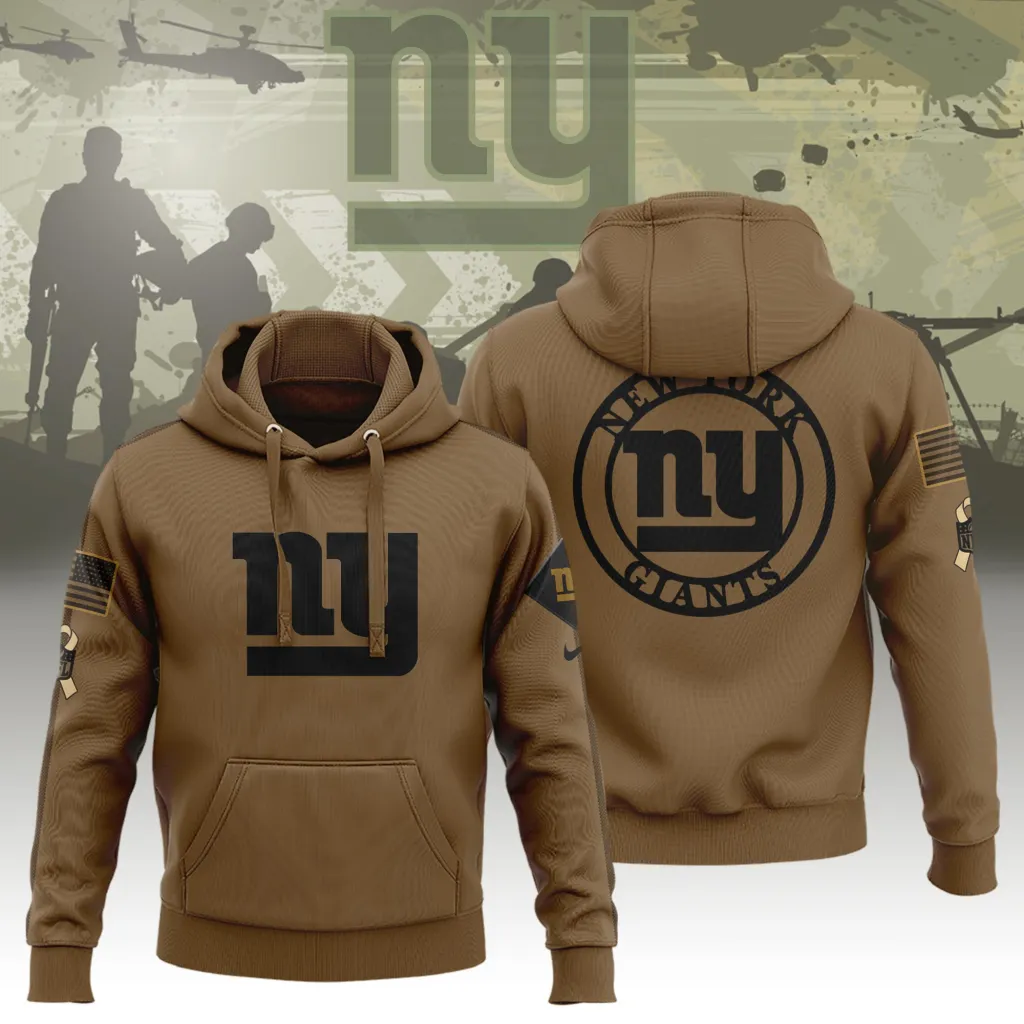 New York Giants Limited Edition Brown Veterans Hoodie