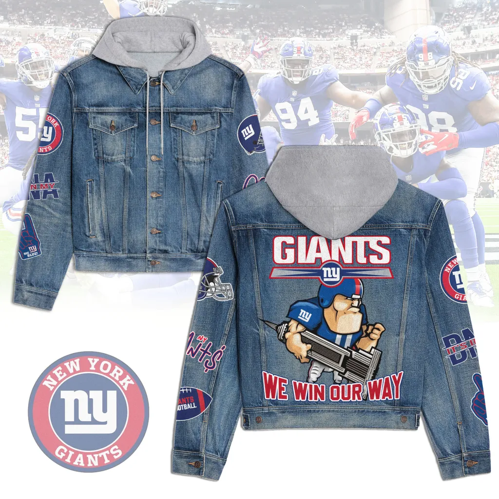 New York Giants Premium Hooded Denim Jacket