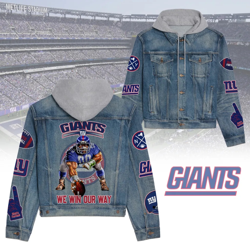 New York Giants Premium Hooded Denim Jacket