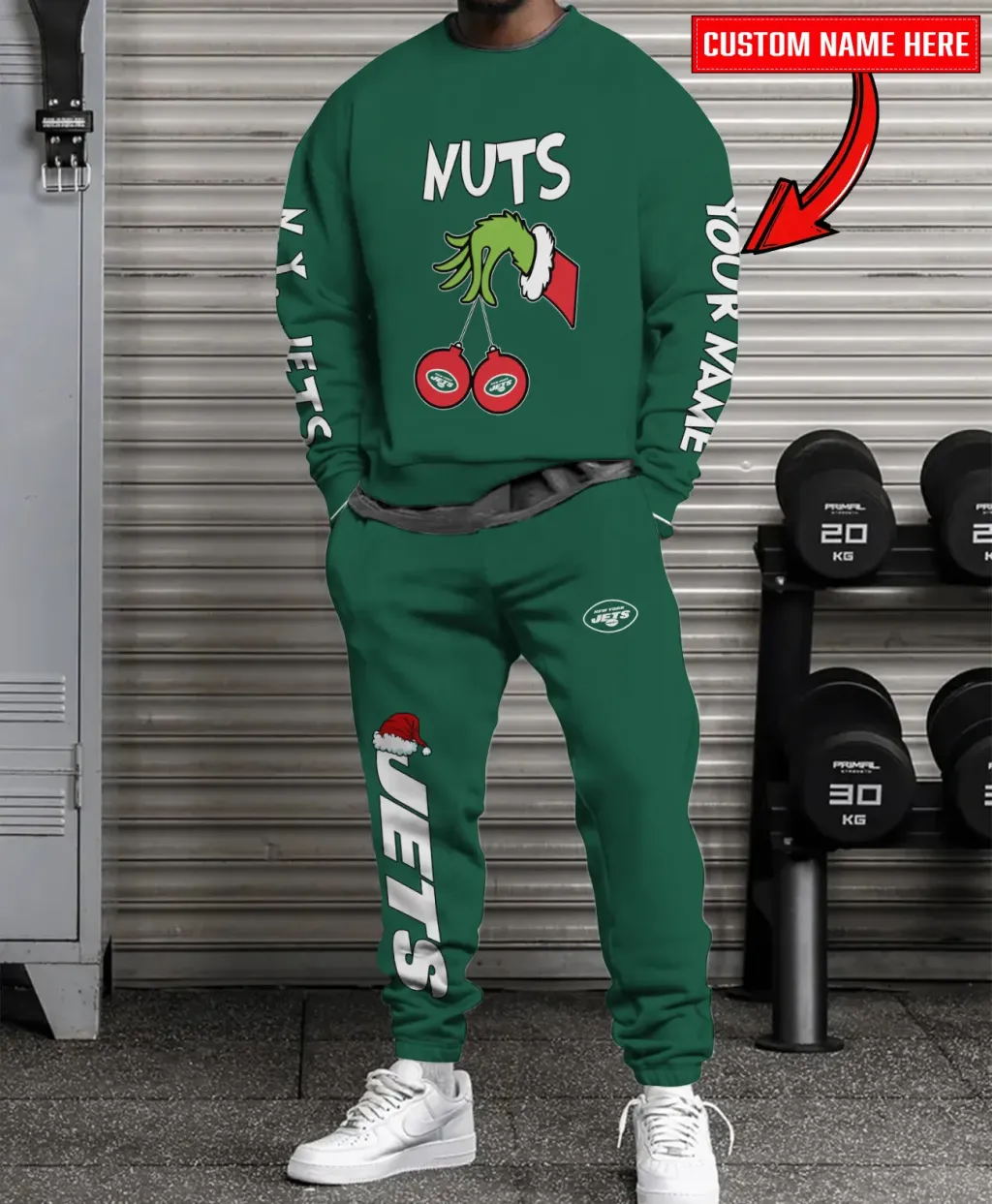 New York Jets Christmas Collection Sweatshirt And Sweatpants Combo