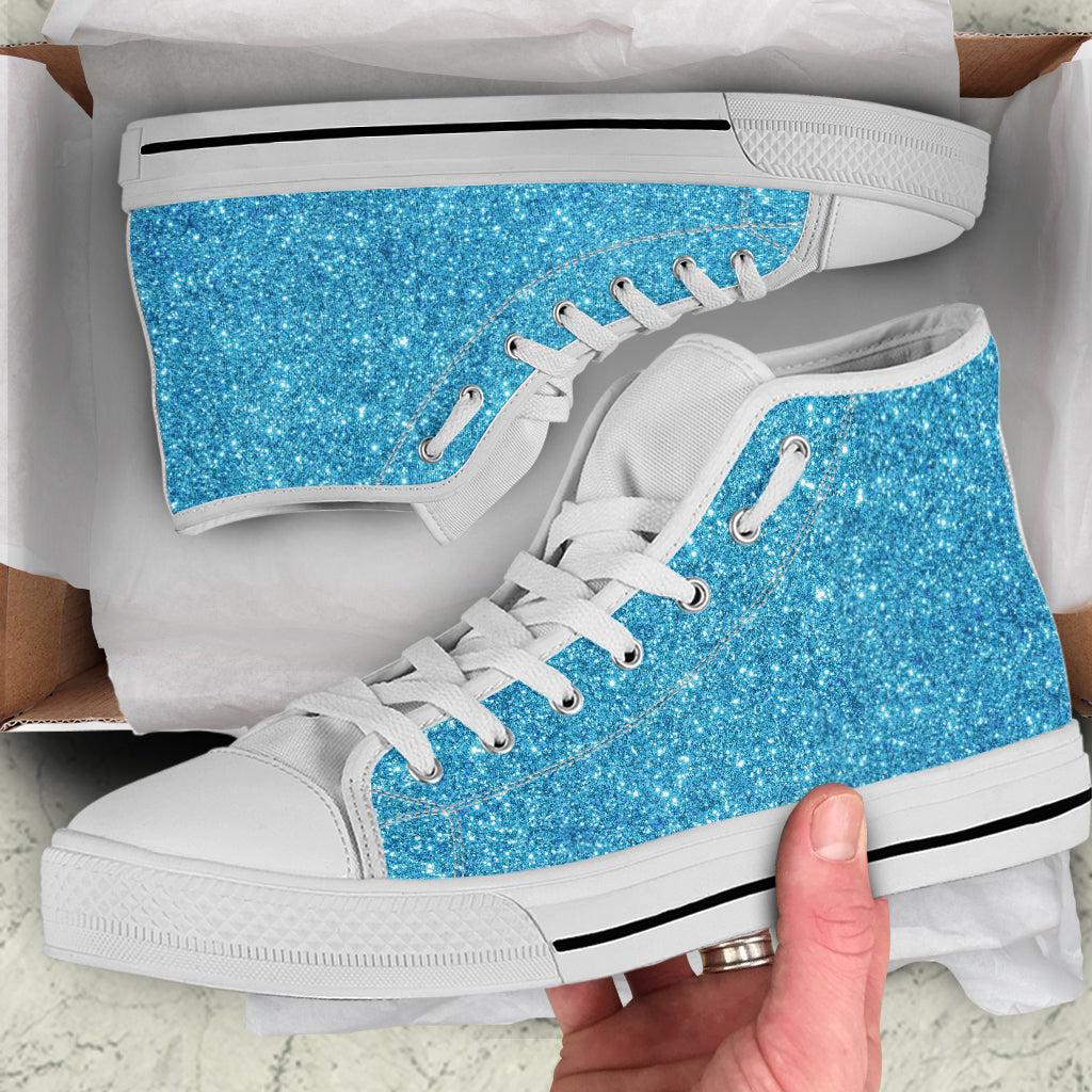 Ocean Blue Glitter Canvas Shoes