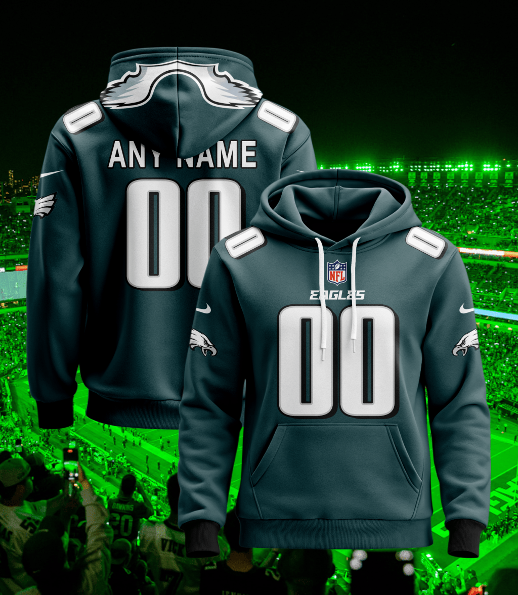 Philadelphia Eagles Custom Football Hoodie Style Jersey