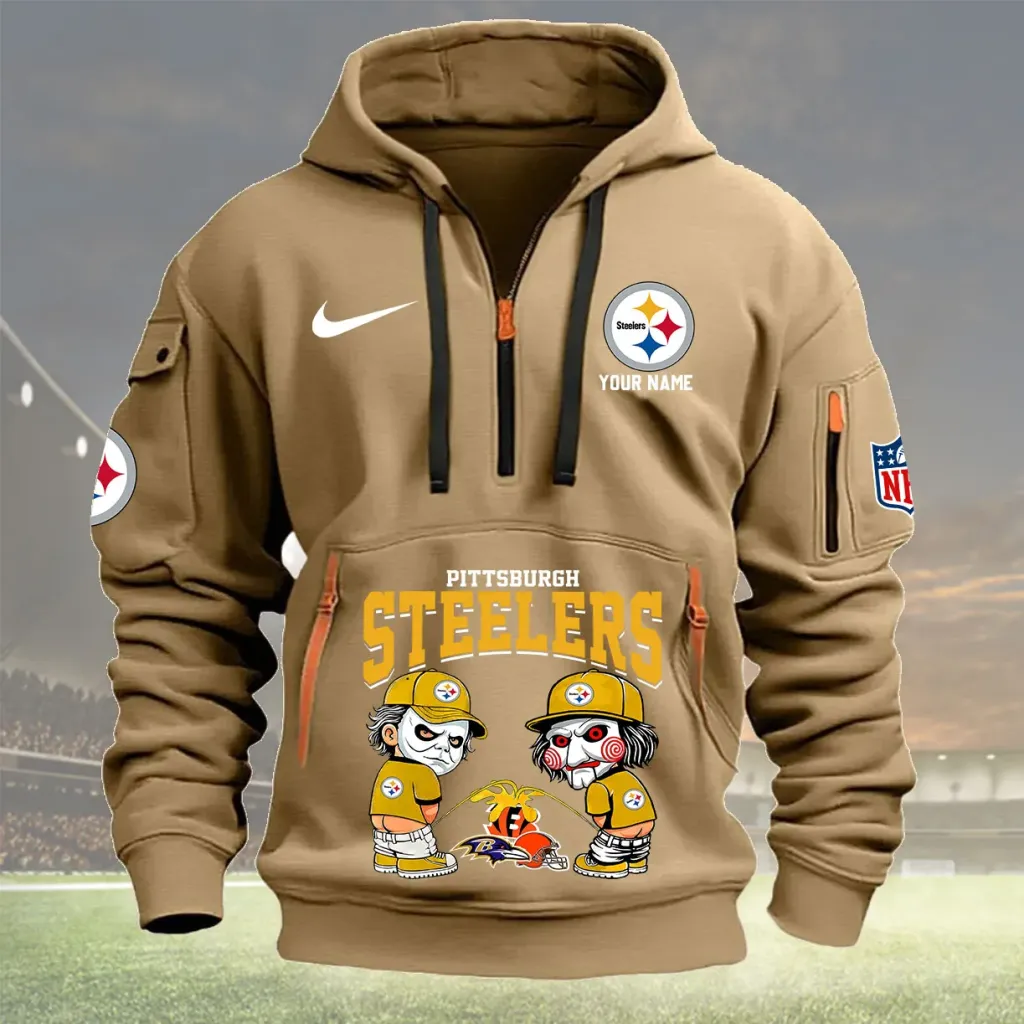 Pittsburgh Steelers Custom Quarter Zip Hoodie