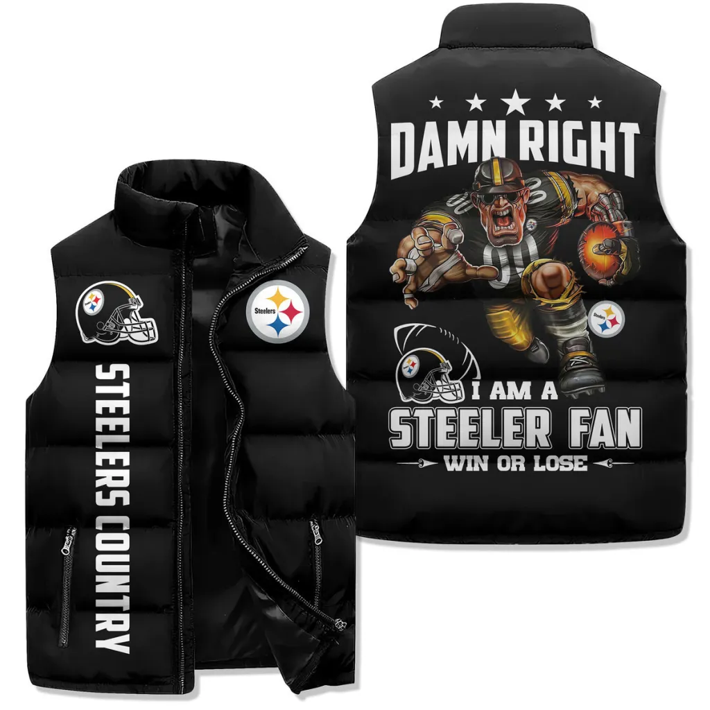 Pittsburgh Steelers Premium Sleeveless Puffer Jacket