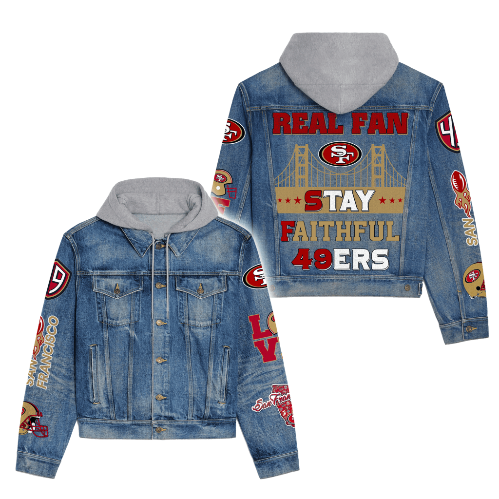 San Francisco 49Ers Premium Hooded Denim Jacket