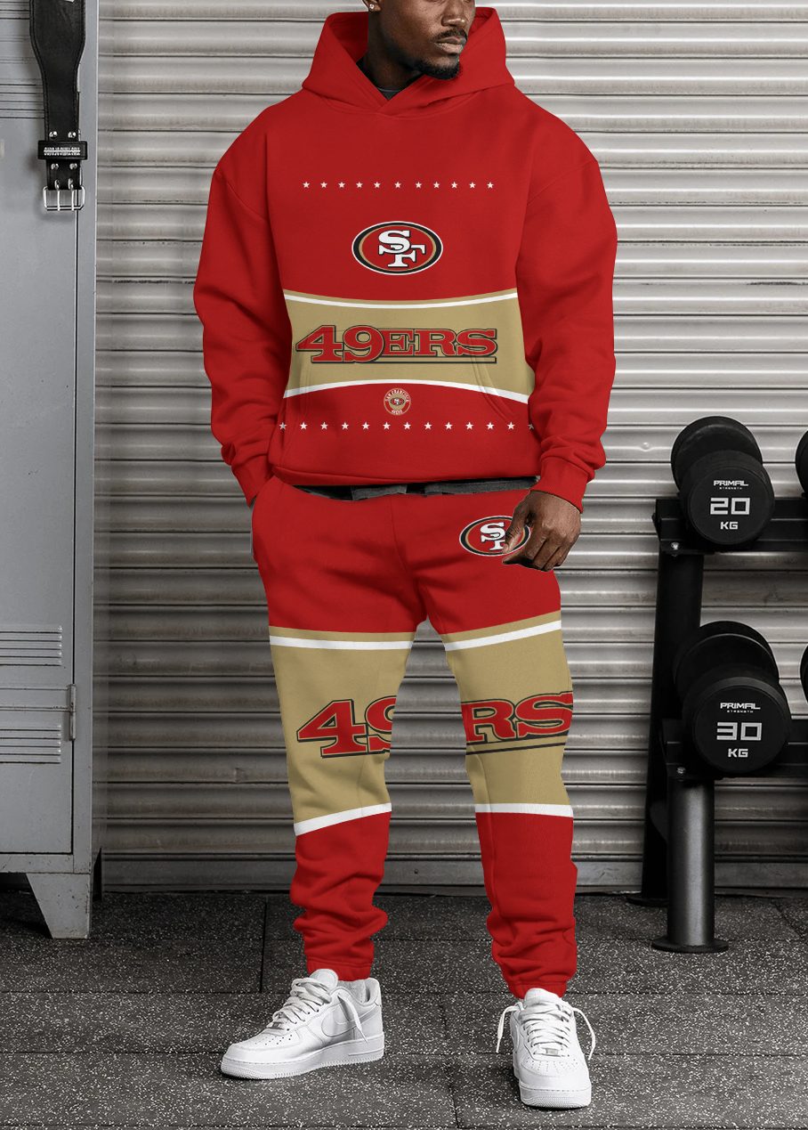 San Francisco 49Ers Pullover Hoodie And Sweatpants Set