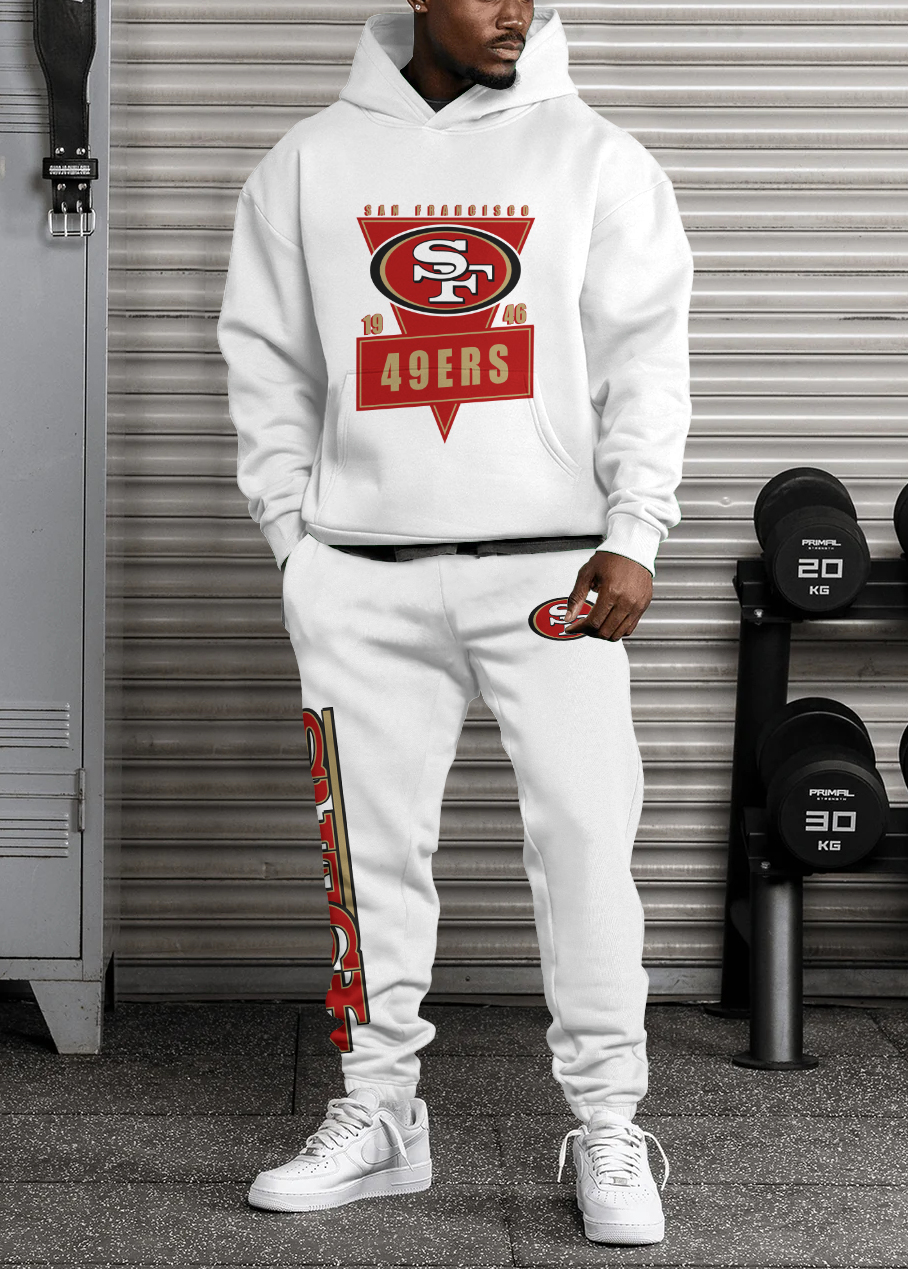 San Francisco 49Ers Pullover Hoodie And Sweatpants Set