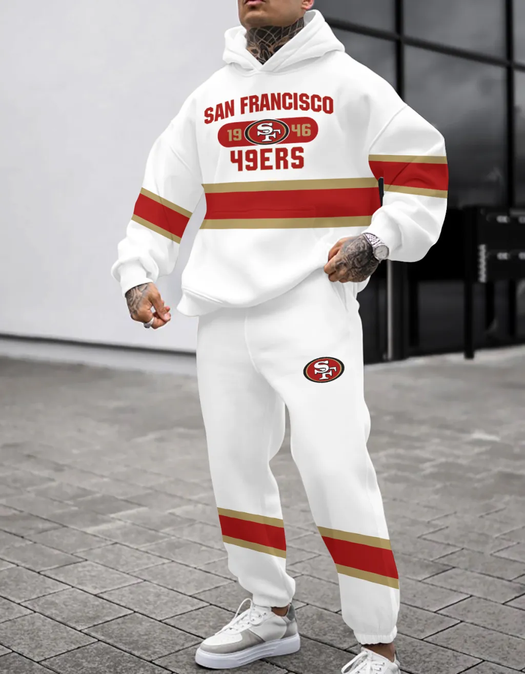 San Francisco 49Ers Pullover Hoodie And Sweatpants Set