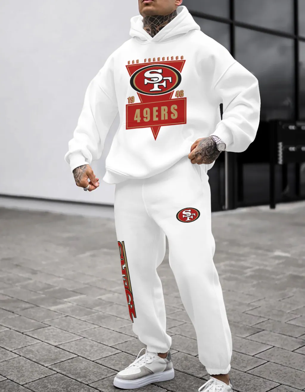 San Francisco 49Ers Pullover Hoodie And Sweatpants Set