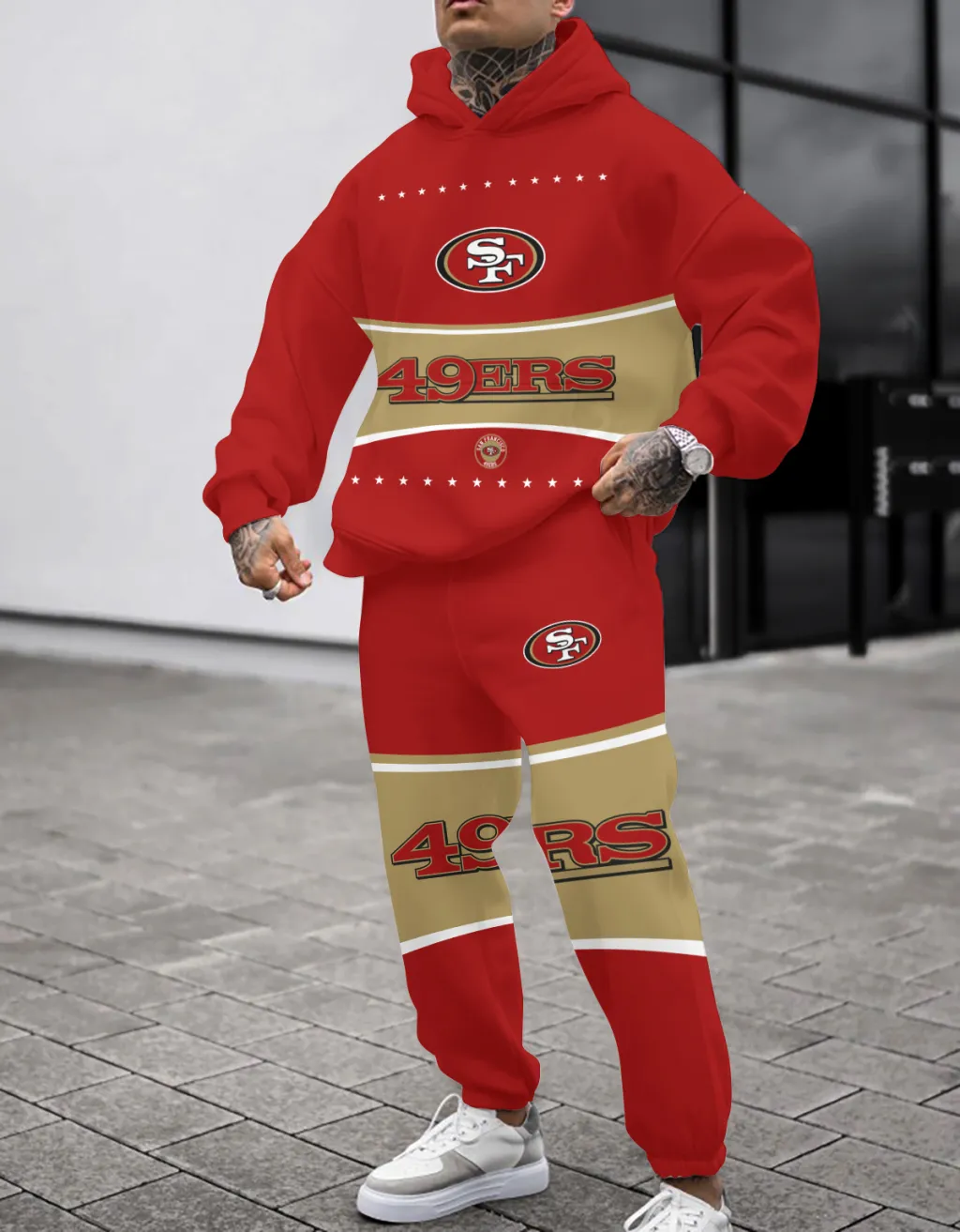 San Francisco 49Ers Pullover Hoodie And Sweatpants Set