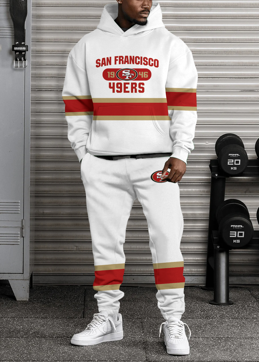 San Francisco 49Ers Pullover Hoodie And Sweatpants Set