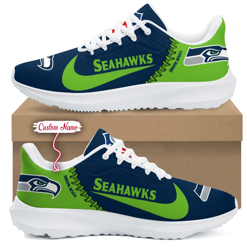 Seattle Seahawks Lightweight Running Shoes With Patch Decor