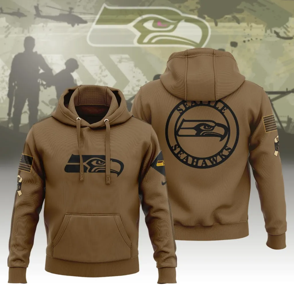 Seattle Seahawks Limited Edition Brown Veterans Hoodie