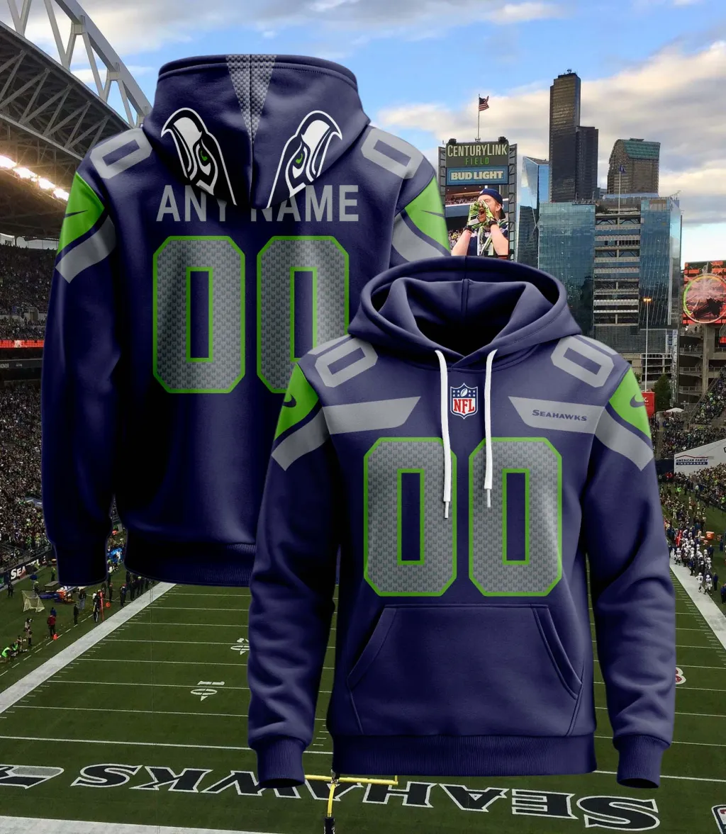 Seattle Seahawks Personalized Football Hoodie Style Jersey